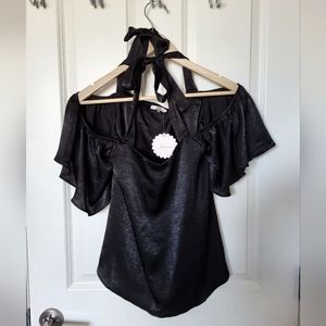 Brand new with tags size XS satin double bow tie neck top